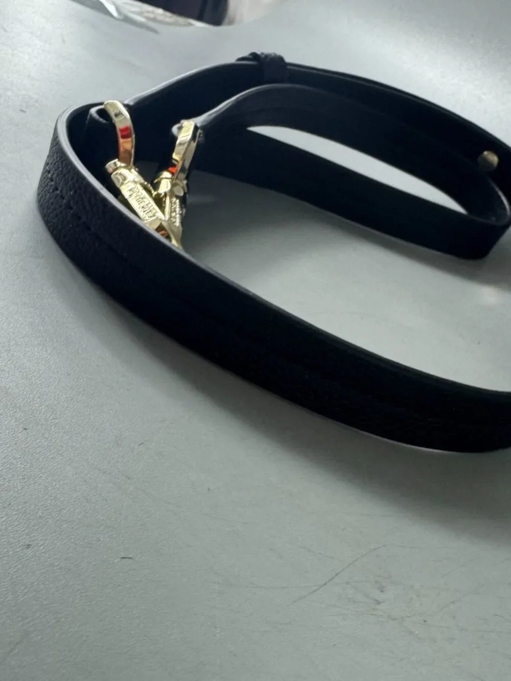 New Kate Spade Black Leather Adjustable Strap